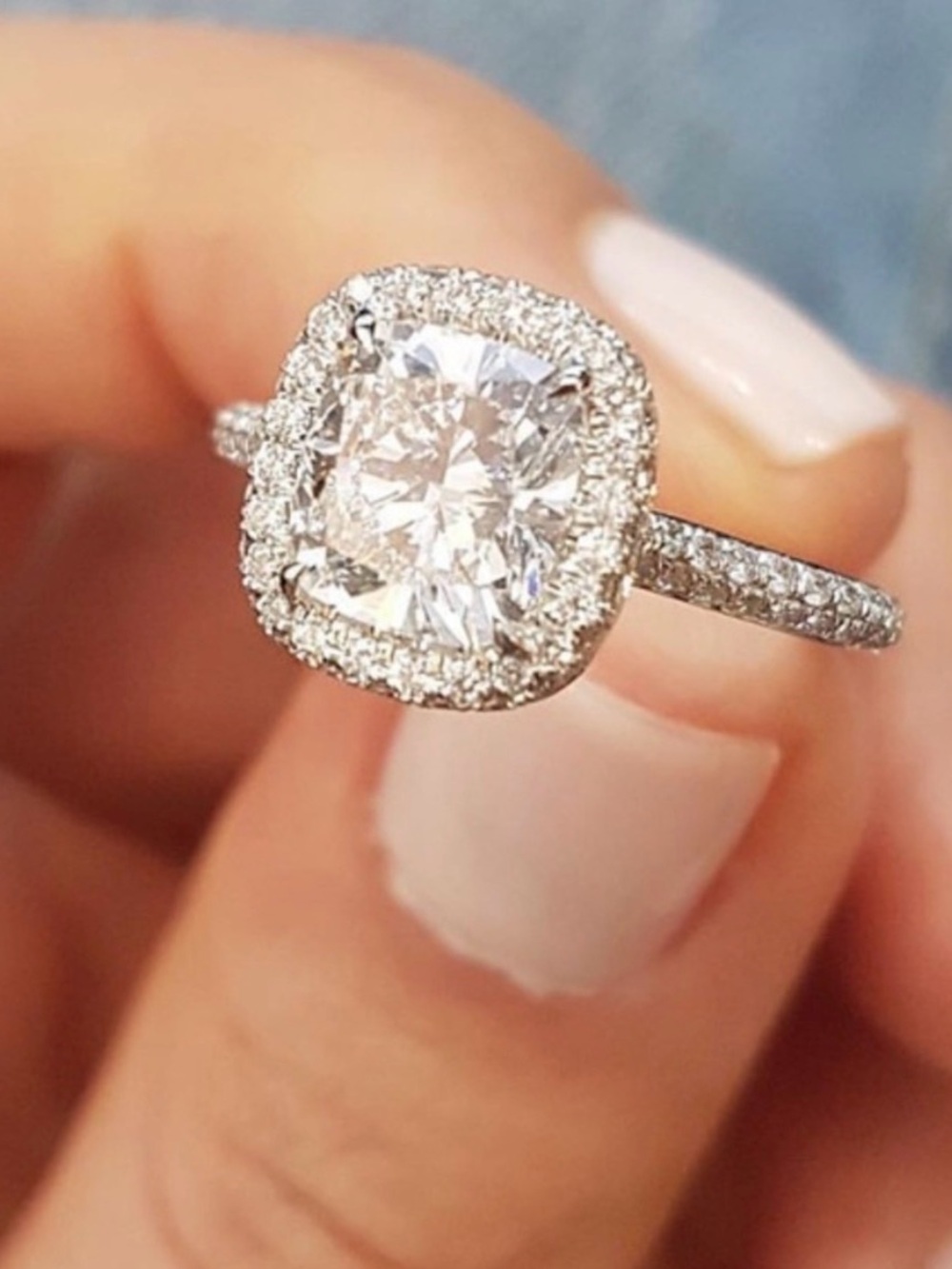 New 3ct Cushion cut Engagement Ring size 7